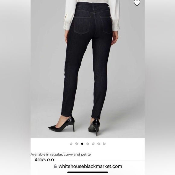 WHBM Skinny Sculpt Dark Blue Denim Jean Size-12 - Picture 3 of 6